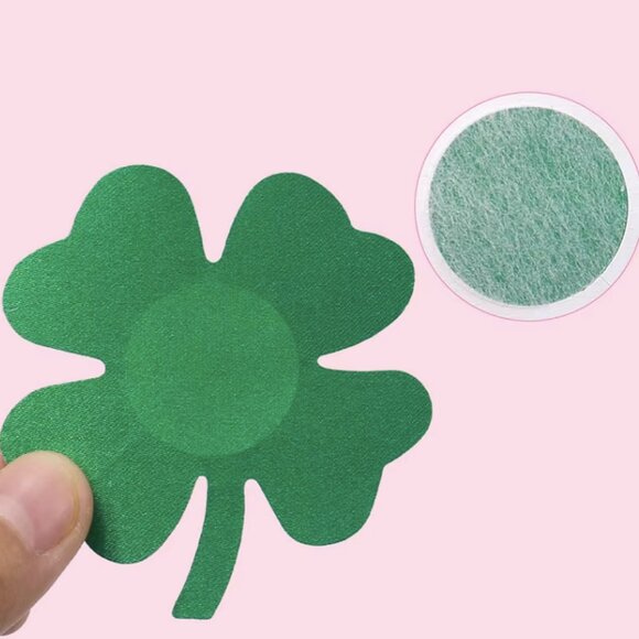 7/$25 Shamrock Pasties BNIP nipple stickers breast petals Burlesque St Patrick's - Picture 2 of 4